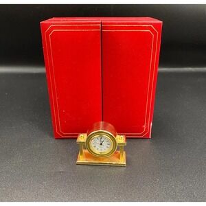 VTG‎ Chass Heavy Brass Miniature Classic Clock Collectible Decor Needs Battery